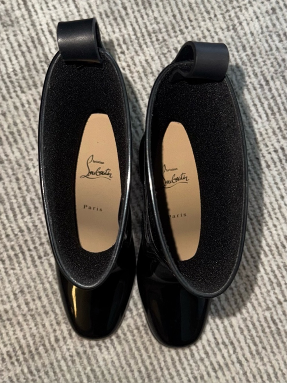 New Christian Louboutin Loubirain Platform Rain Boots Heels Black 38 Rubber - Picture 7 of 13